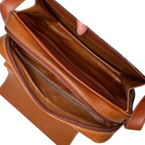 Vintage MARFORIO Brown Pebbled Geuine Leather Crossbody / Shoulder Bag - Picture 10 of 11